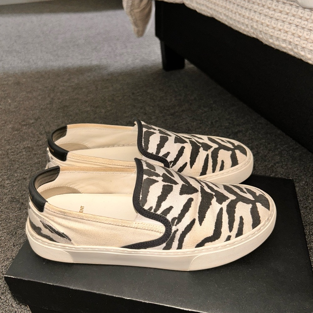 Zebra Print Slip-On Sneakers